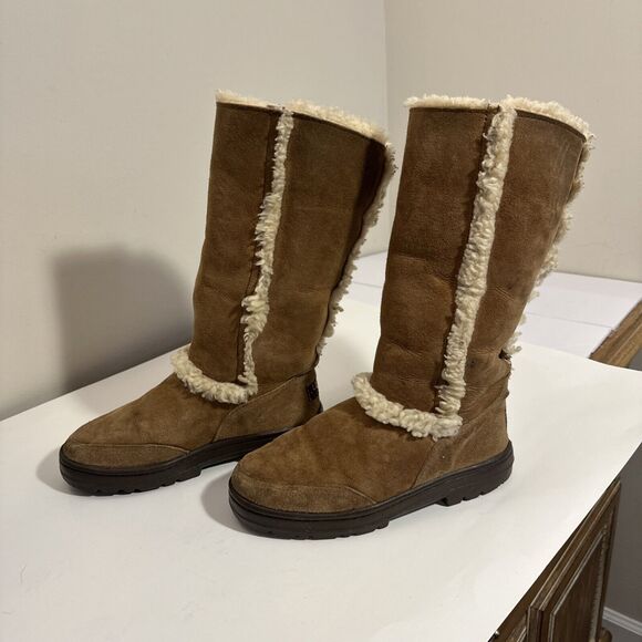 Women’s Ugg Sundance II 5325 Tall Exposed Shearling Boots, Chestnut, Size 5 - Picture 6 of 12